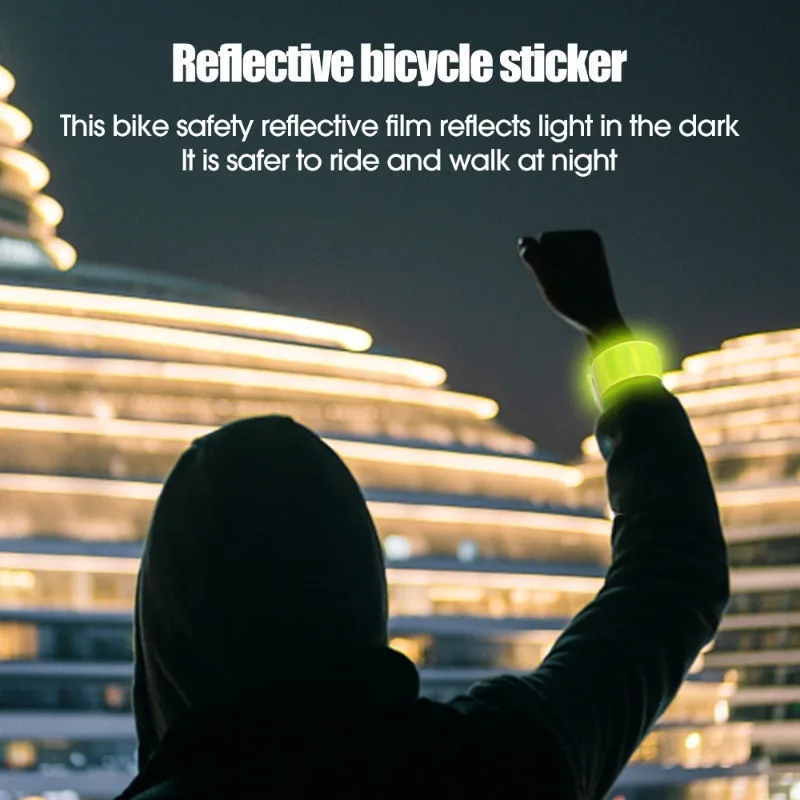Bike Accessories 40x3cm Running Fishing Cycling Reflective Strips Bike Safety Night Warning Bicycle Bind Pants Leg Wrist Strap Reflective Tape