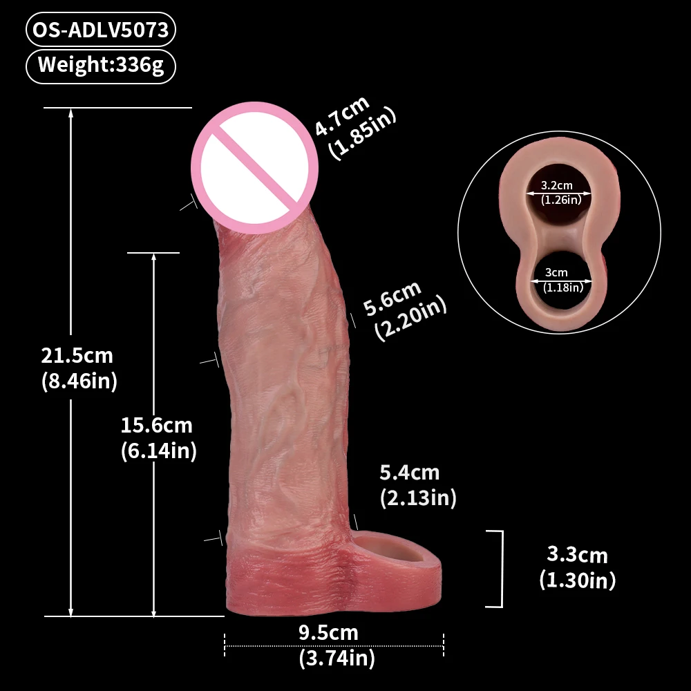 HeartCaptor Silicone Sleeve Extender for Men Delay Support Reusable Enhancer - Details 11