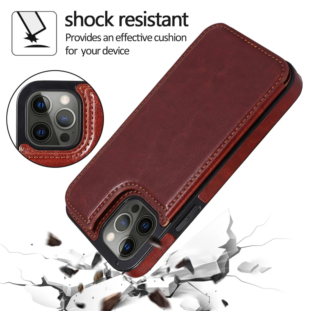 Luxury Retro Leather Wallet Case with Card Slots and Flip Cover