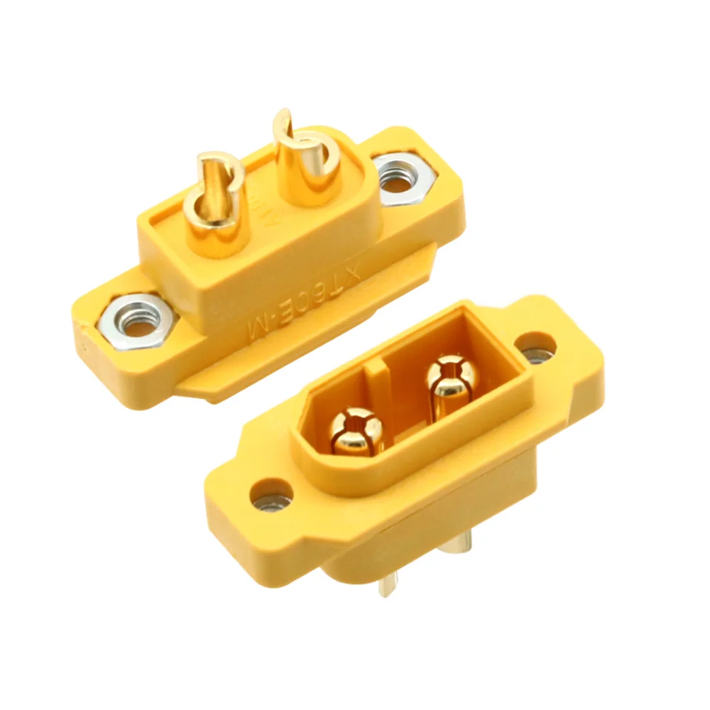 Amass XT60E-M XT60E XT60 Brass Gold Plated Male Plug Screws Mountable Connector For Racing FpV/ Multicopter Fixed Board DIY