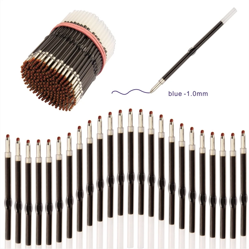 50PCS 62mm 길이 파란색 된 볼펜 리필 구슬 펜 리필 구슬 쓰기 펜 학교 사무실 Supplie에 대 한 블랙 블루 레드 잉크