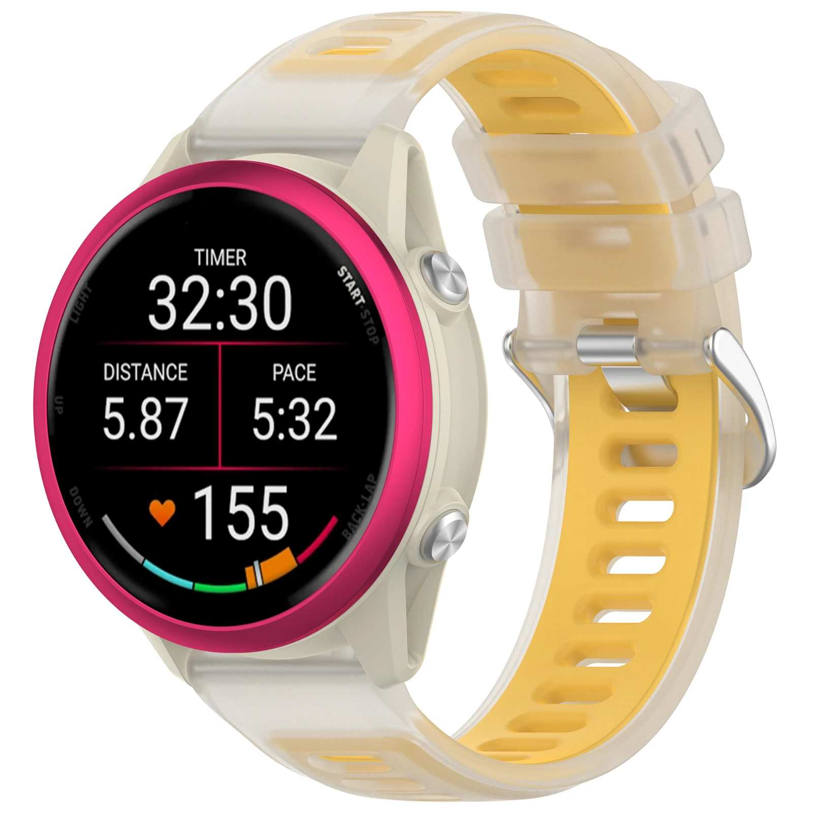 Two-Tone Sports Silicone Watch Band - 20mm/22mm Strap
