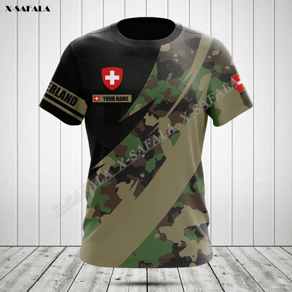 Switzerland 3D Print Breathable Cold Feeling T-shirt Summer O Neck Men  Casual Top Camo Army Veteran Soilder Flag - AliExpress