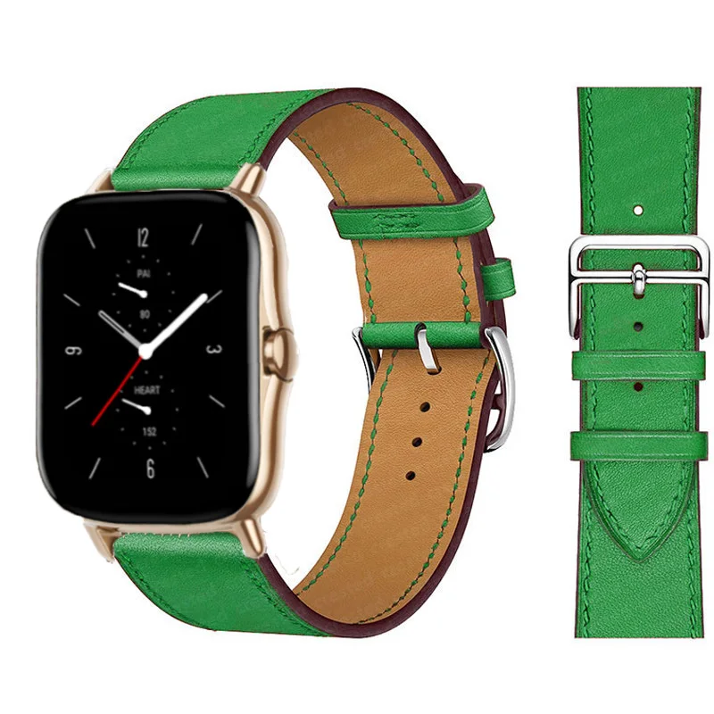 Фото Ремешок кожаный для Samsung Galaxy watch Active 2/3/46 мм/42 мм/S3/Huawei, браслет для Galaxy Watch 4 44 мм 40 мм, 20 мм 22 мм №5