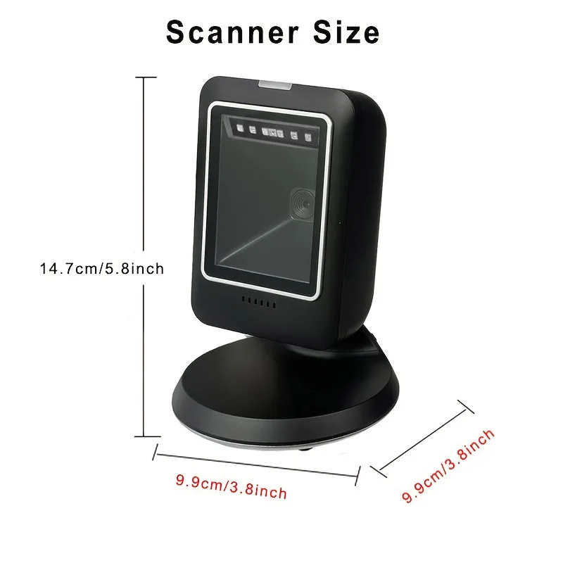 Barcode Scanner 2D All-round Desktop Automatic Sensing Data Matrix Reader 1D 2D QR Code For Supermarket