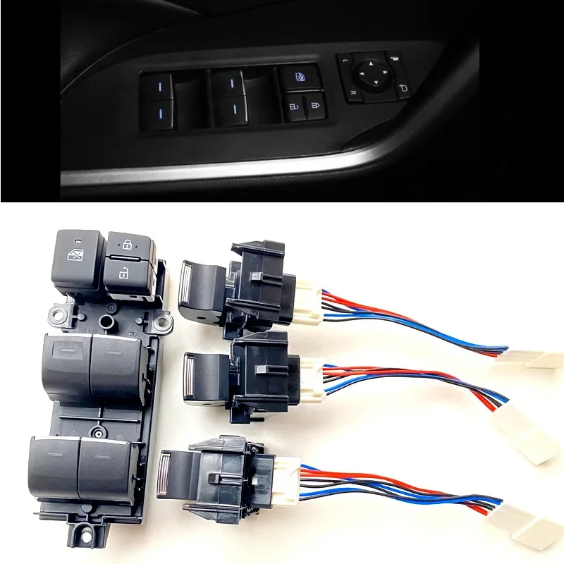 

Lighted LED Power Window Lifter Switch Button For Toyota RAV4 RAV 4 CHR Corolla 2019 2020 2022 Left Driving Backlight Upgrade