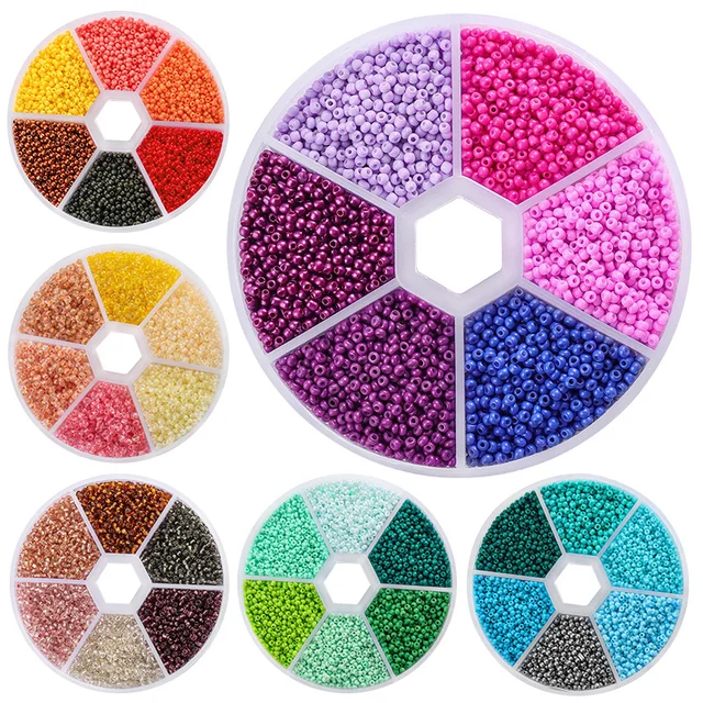 2mm Glass Seed Beads Kit Bracelet Making Kit Small Beads Assortment Colors Craft Loose Beads for Jewelry Making DIY Art Crafts 1