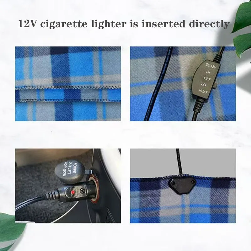 12V Car Electric Heated Blanket Mat For Cold Weather Winter Warm Travel Electric Heated Blanket Mattress For Car Trucks RV Campe