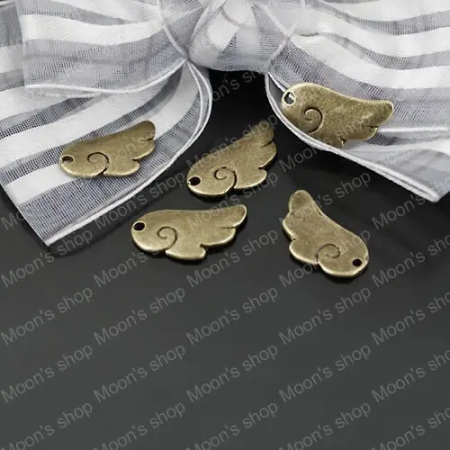 

Wholesale 17*9mm Antique Bronze Angel Wing Alloy Flat Charms Pendants DIY Findings Accessories 30 pieces (JM1789)