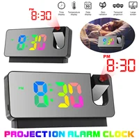 Electronic Digital Projection Alarm Clock Projector Clocks Ceiling Plastic Night 1