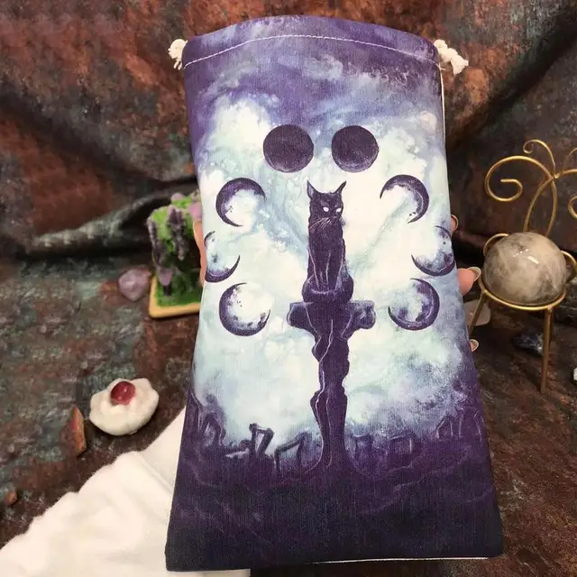 Tarot Kocka Táska Kártya Tartó Ékszer Tasak Hordozható Tároló Húzózsinórral - Image 3