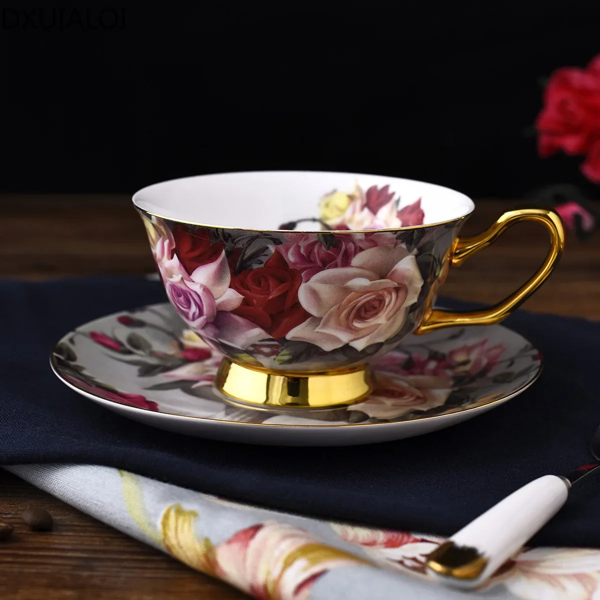 European Retro Hand-Painted Tea Cup Set 3