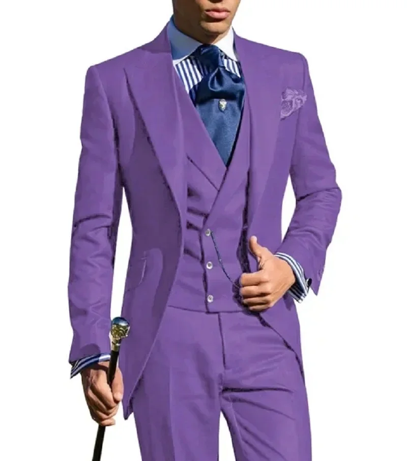 Costume Homme Tuxedos Groom Wedding Men Suits Tuxedo Terno Masculino De Pour Hommes Blazer(Jacket+Pants+Vest)