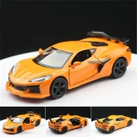 1:36 2023 Chevrolet Corvette Z06 Alloy Sports Car Model Diecast Metal Racing Vehicles Car Model Simulation Collection Kids Gifts 1