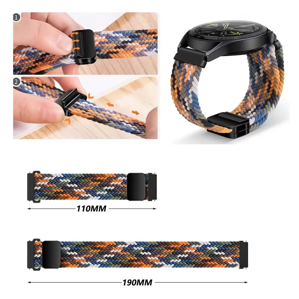 Magnetic Braided Elastic Smartwatch Bracelet Strap