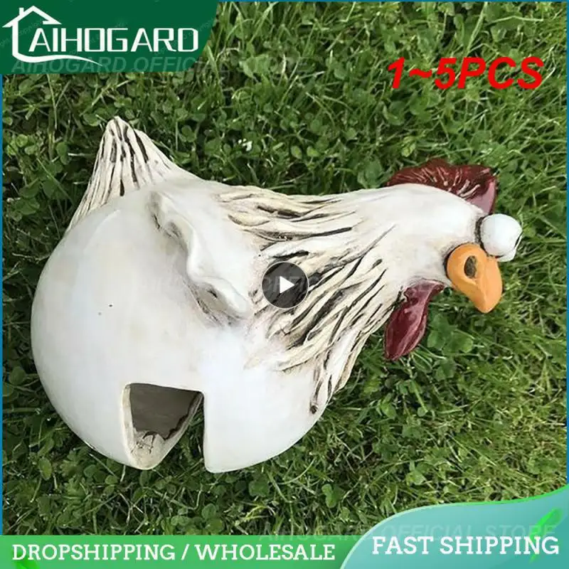 

1~5PCS Funny Chicken Fence Decor Resin Statues Chicken Hen Sculpture Art Craft Courtyard Home Garden Farm Yard Decorations