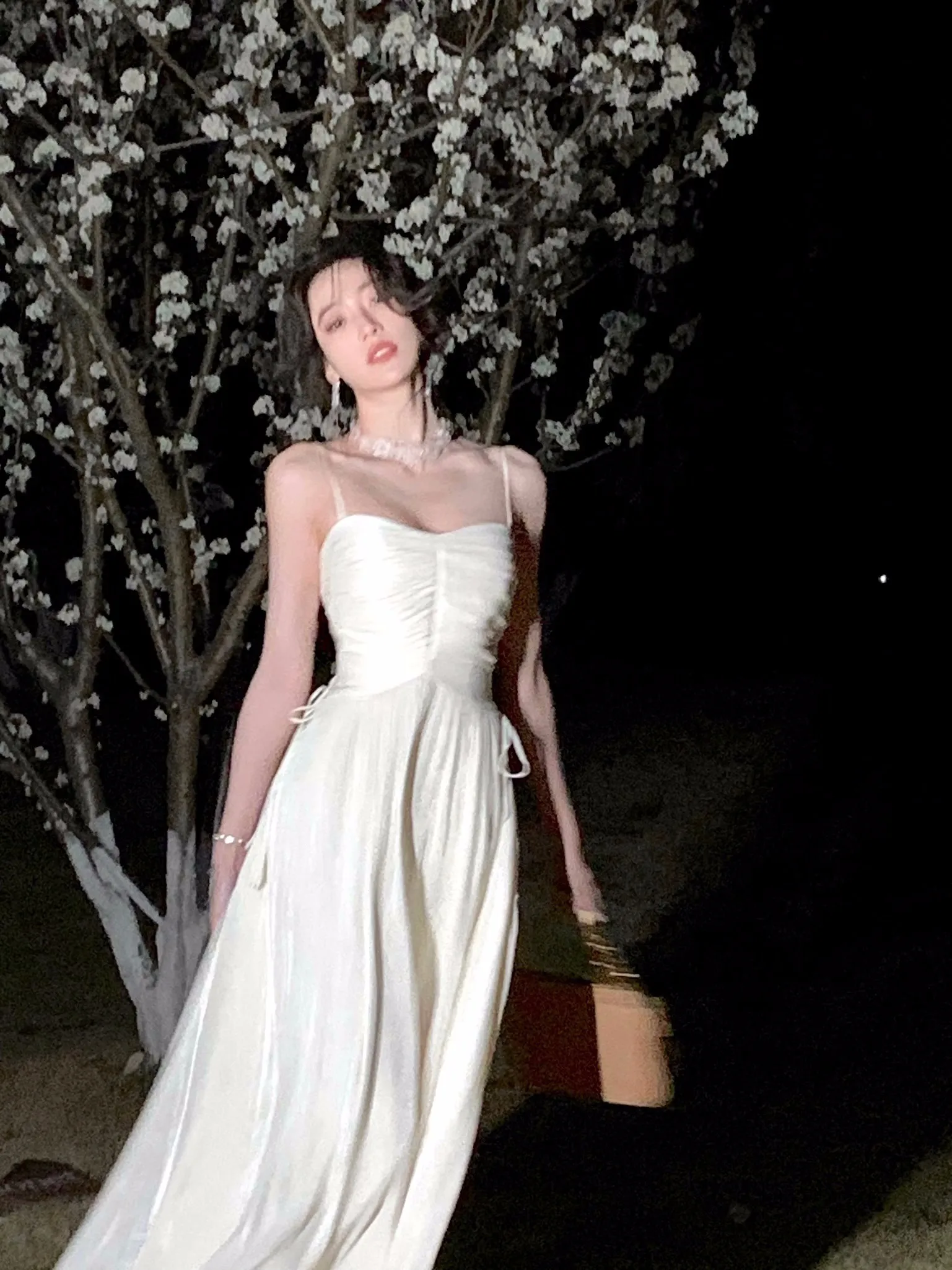 Elegant Shiny Midi Dresses for Women Evening Party Dress Prom Robe Vintage Solid Summer New A-line Spaghetti Strap Vestido Mujer