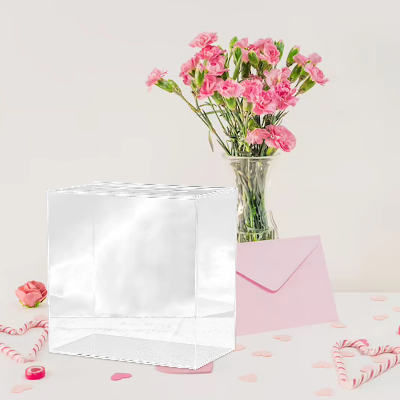 Acrylic Card Box DIY Envelope Gift Card Box For Wedding Money Anniversary Shower Birthday Decorations