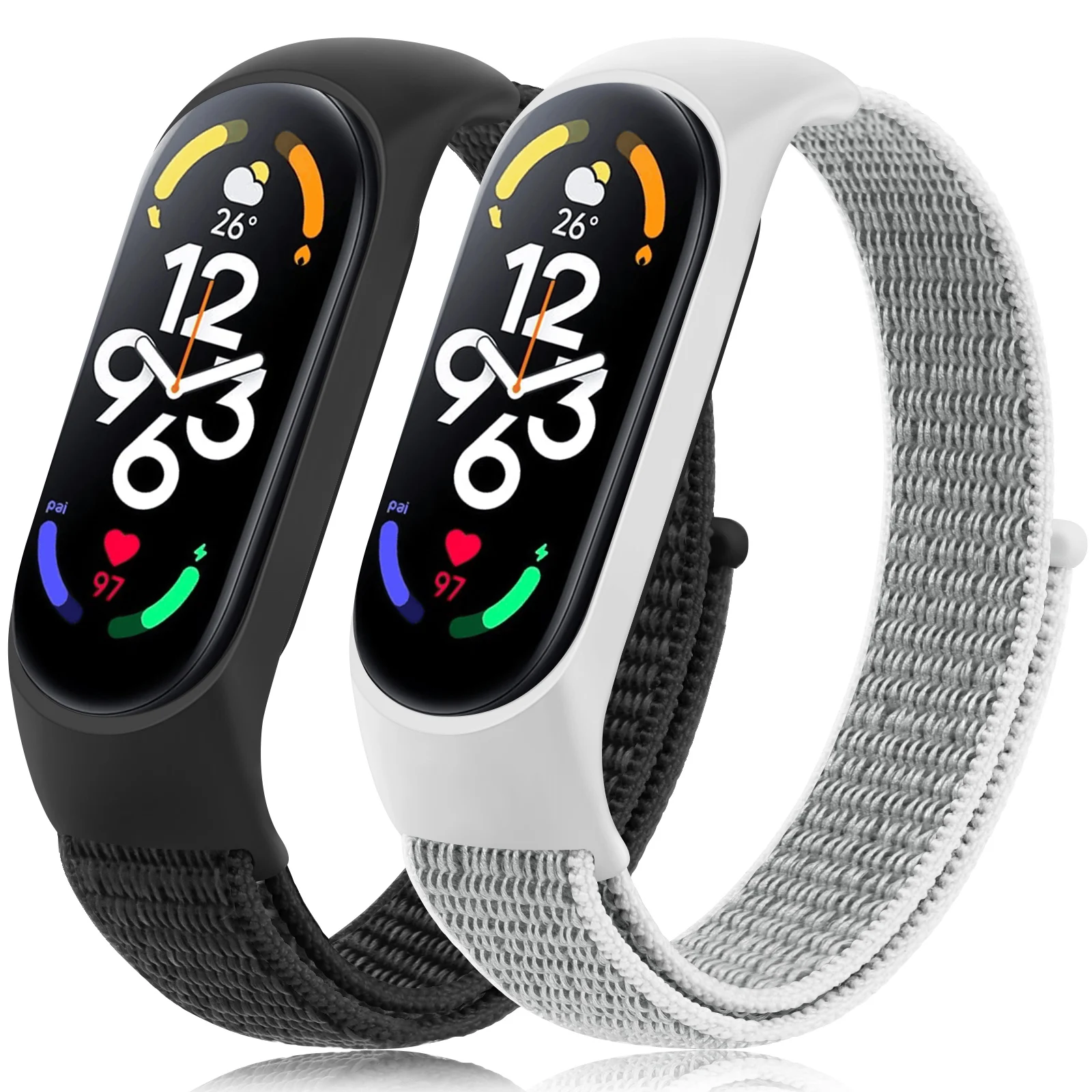 สายนาฬิกาสำหรับ Xiaomi Mi Band 5/6/7 สายคล้องห่วงกีฬา นิ่มสบาย ทนทาน