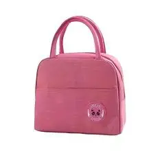 Insulated Bento Lunch Bag with Aluminum Foil Lining (Pink)