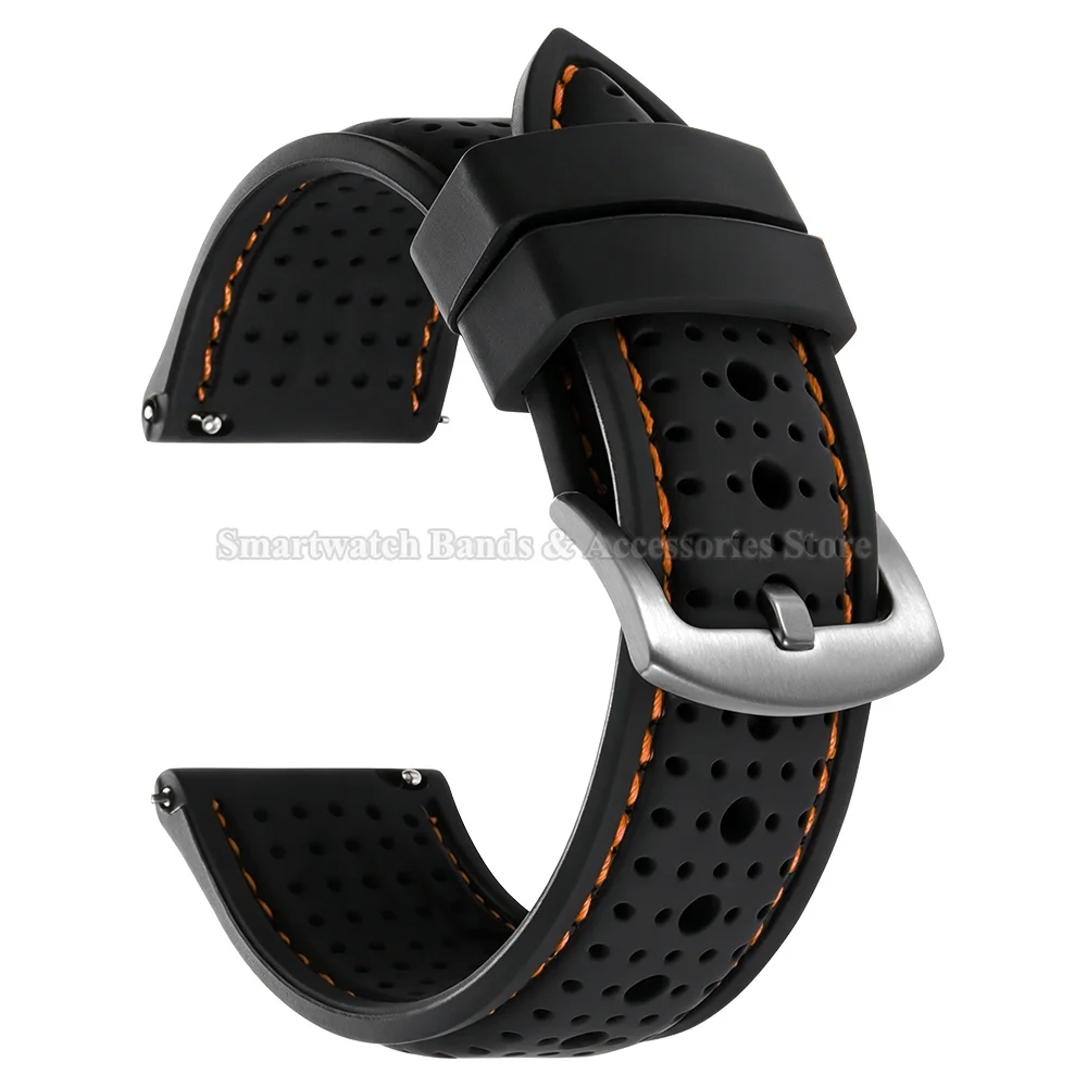 Breathable Silicone Quick Release Watch Strap - Soft Rubber Bracelet
