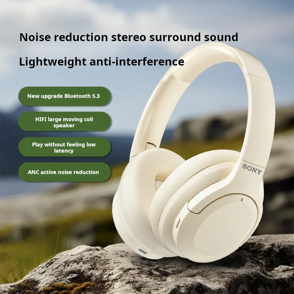 SONY D2-ANC Wireless Headphones Bluetooth 5.3 Earphones Foldable Gaming Headset Sport Headphone with Mic Music Earbuds Original 6