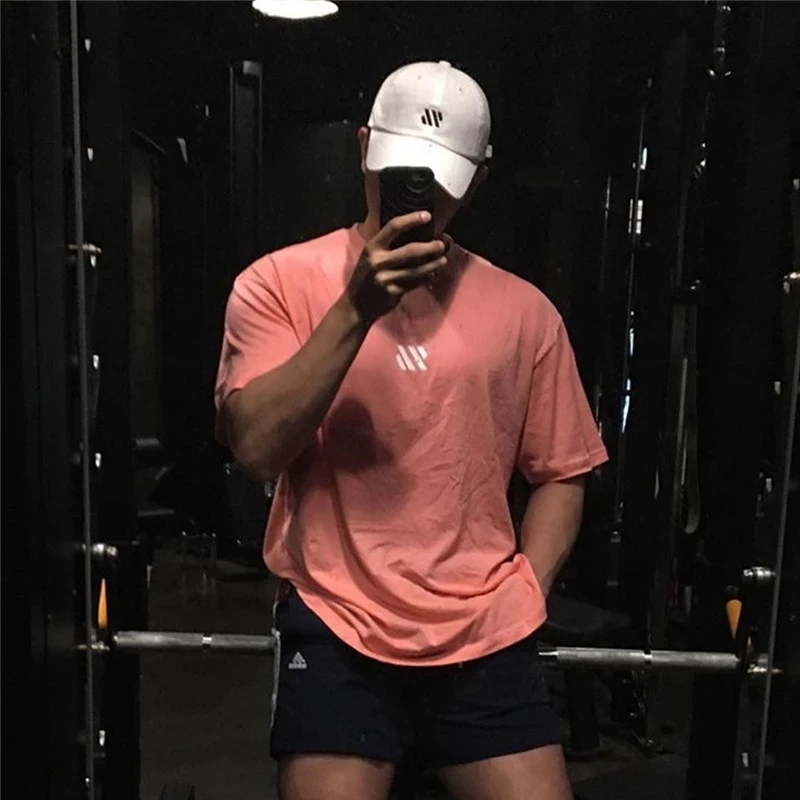 الرجال قصيرة الأكمام القطن تي شيرت الرجال الرياضة...