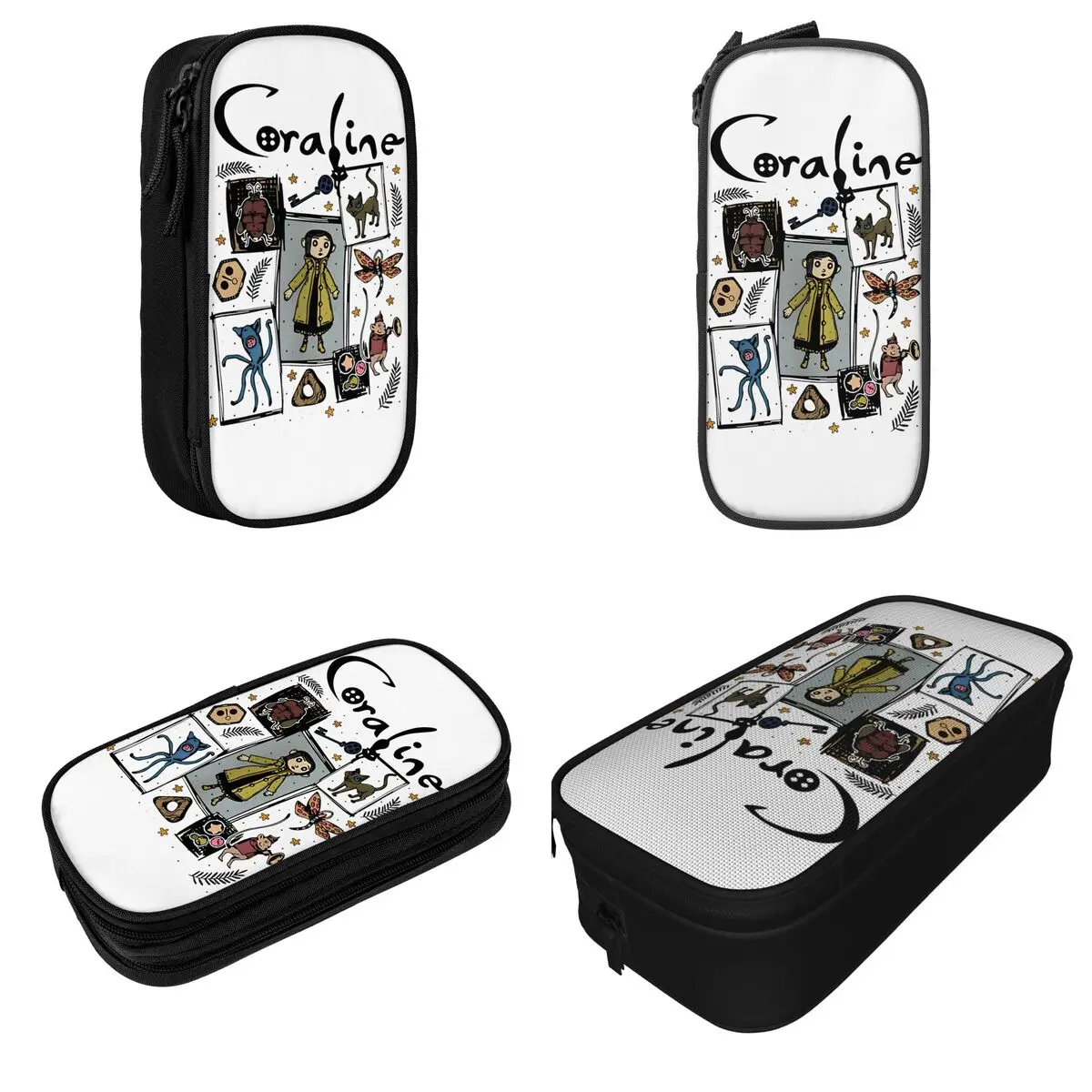 Halloween Coralines Movie Doll Pencil Cases Pen Bag Student Big Capacity School Zipper Pencilcases