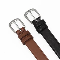 Ceinture en cuir pour femme avec boucle argentée, ceinture décontractée tendance pour jeans, pantalons et robes, ceinture élégante réglable pour femme 2