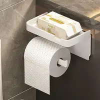 Tissue Hanger Toilet Paper Roll Holder Bathroom Accessories Storage Rack No Punching Paper Ttowel Storage Rrack Wall Mounted 2