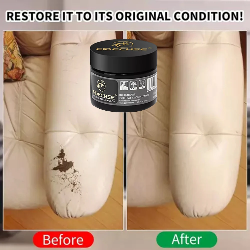 Leather Filling Paste 50ml Natural Leather Filler Repair Compound Leather Restoration Cream For Tears Crack Burns Holes Filler