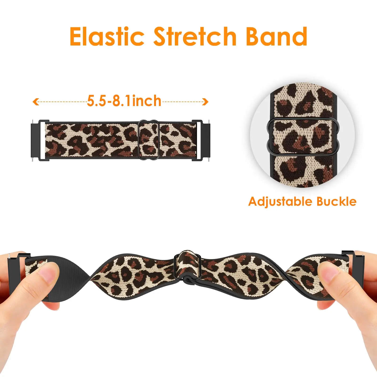 Versatile Nylon Elastic Wristband Bracelet - 20mm/22mm Strap