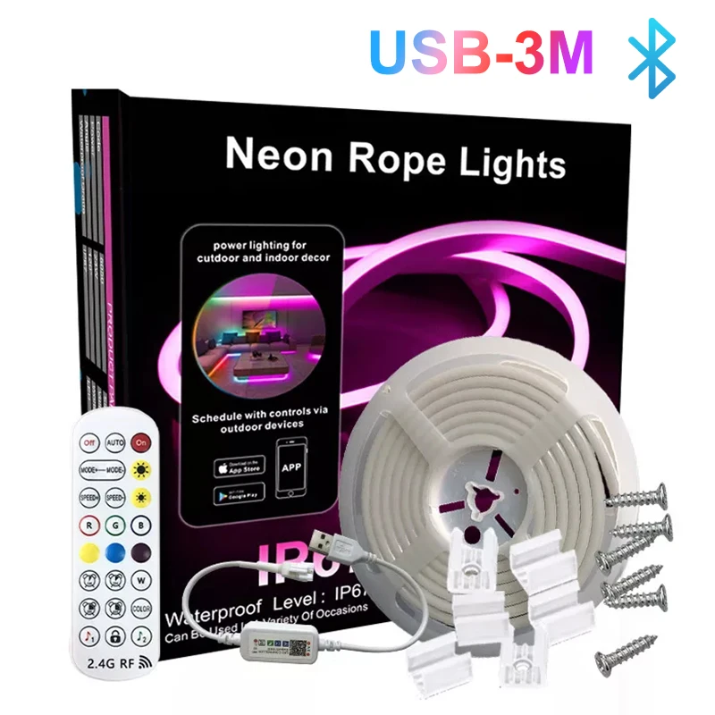 Rosnek LED Stripe Smart, RGB, Musiksyn, APP/Fernbedienung, für TV Gaming  Zimmer PC Deko