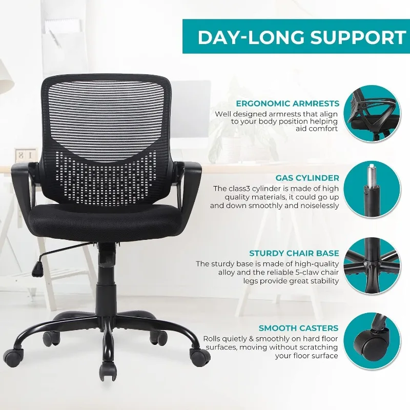  Lumbar Support Pillow for Office Chair - Lumbar Pillow for Car  -Memory Foam Long Office Chair Back Support for Upper,Middle and Lower Back  Pain Relief/Posture Improved with Double Strap-Black : Home