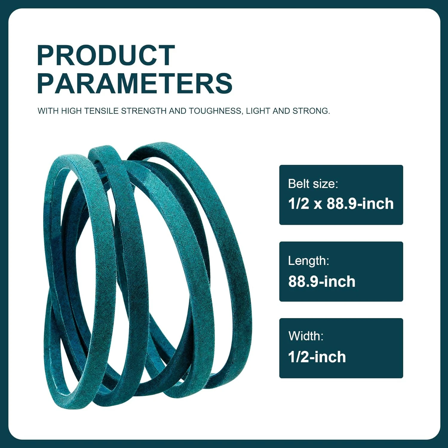 Mover Drive Belt 1/2" x 88.9" Kevlar Cord Replacement GX20006 for John D-eere GX20006 with 42" and 48" Deck Murray 037X81MA