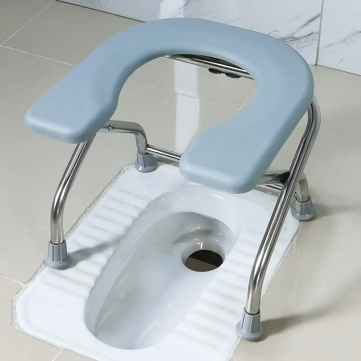 U Plate Folding Sitting Stool Chair Pregnant Elderly Toilet Seat Stool Chair Stainless Steel Toilet Squat Sit plastic step stool