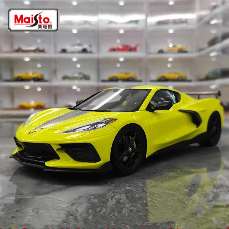 

Модель гоночного автомобиля Maisto 1:24 2020 Chevrolet Corvette Stingray, модель из сплава, литая металлическая игрушка, модель спортивного автомобиля, имитация детского подарка