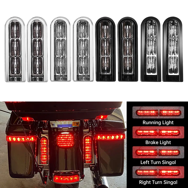 

Motorcycle Accent Saddlebag Filler Inserts Support LED Lights For Harley Touring Road Electra Glide CVO Limited FLHTKSE 2014-Up