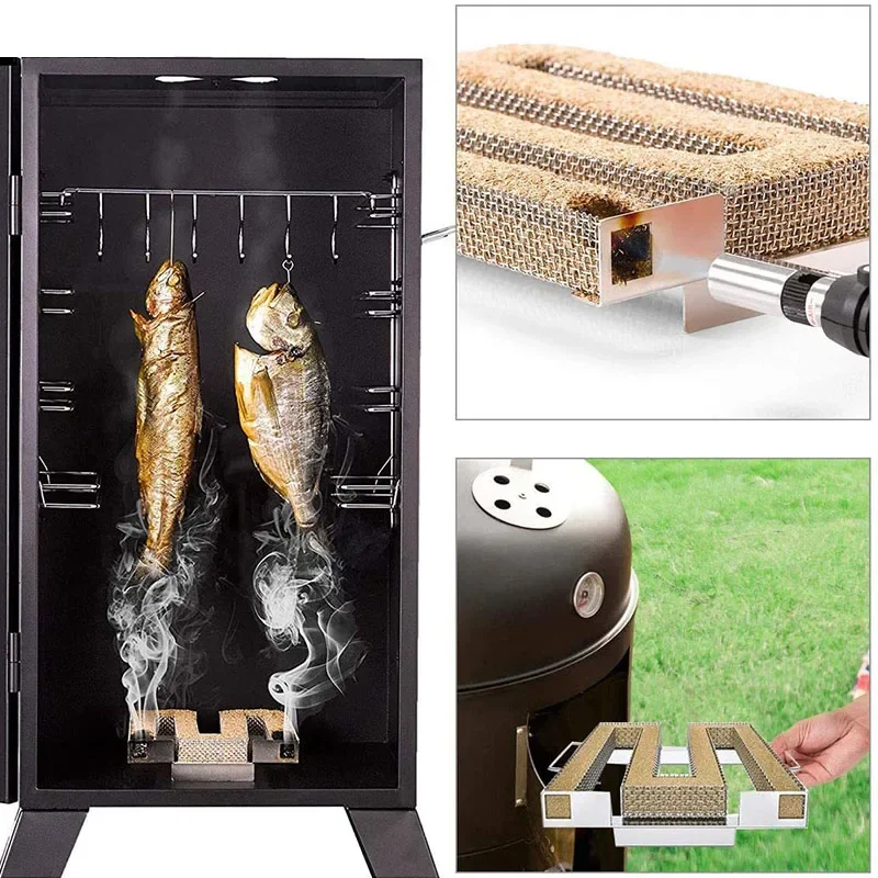 Barbecue Smoke Box Cold Smoke Generator Stainless Steel Grill Net Outdoor Smoking Barbecue Net BBQ Tool Accessories 화로