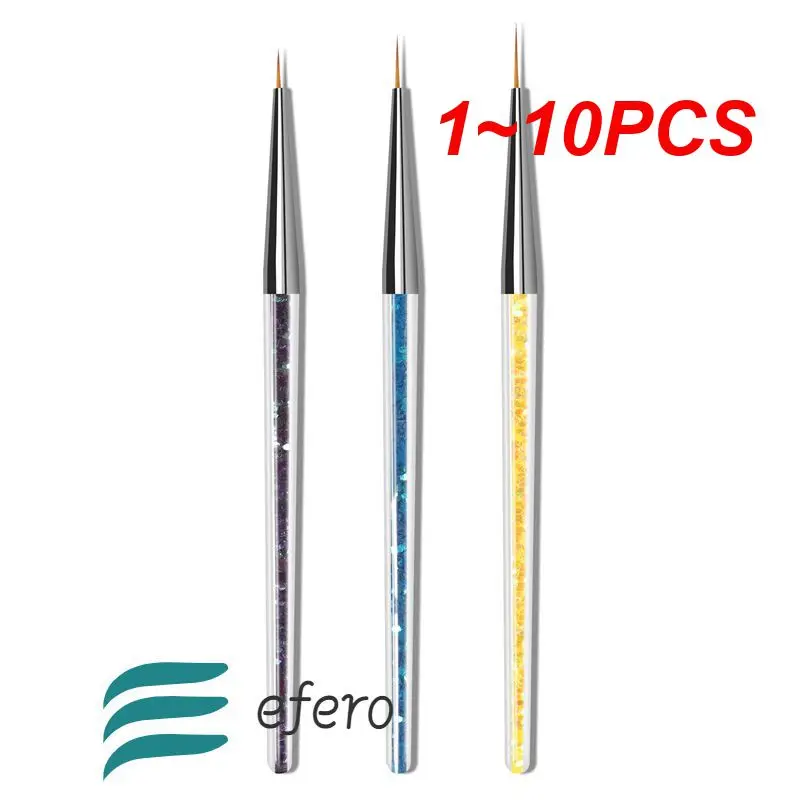 1 ~ 10 Pezzi Set Paillettes Nail Art Drawing Pen Nail Art Pen Pittura A Colori Suggerimenti 3D Pennelli In Gel Uv Acrilico Design Strumenti Per Manicu