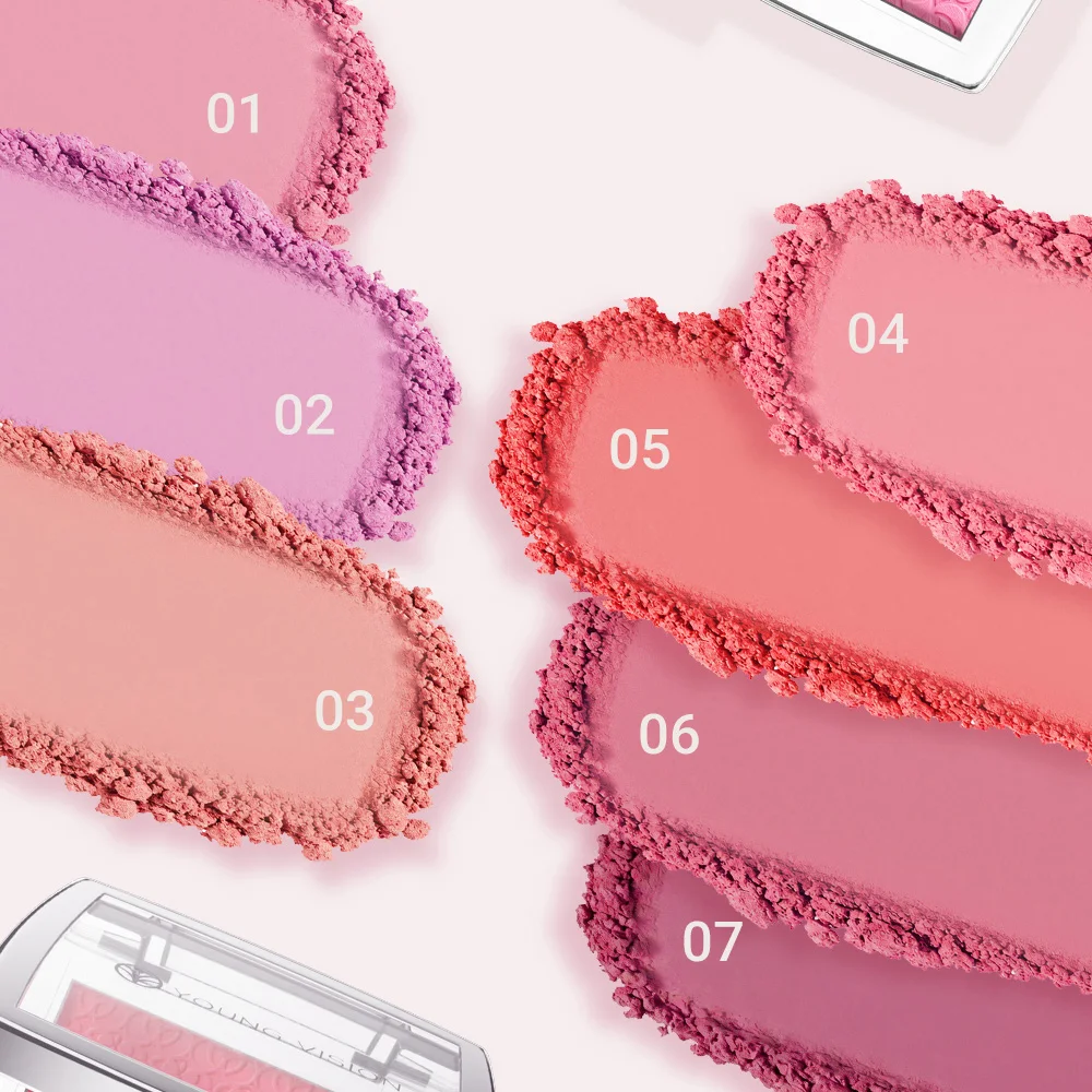 Palette de blush mat velours, design en relief, texture ultra-fine, éclat naturel, ajustement parfait, facile à estomper, modulable._voghion.com