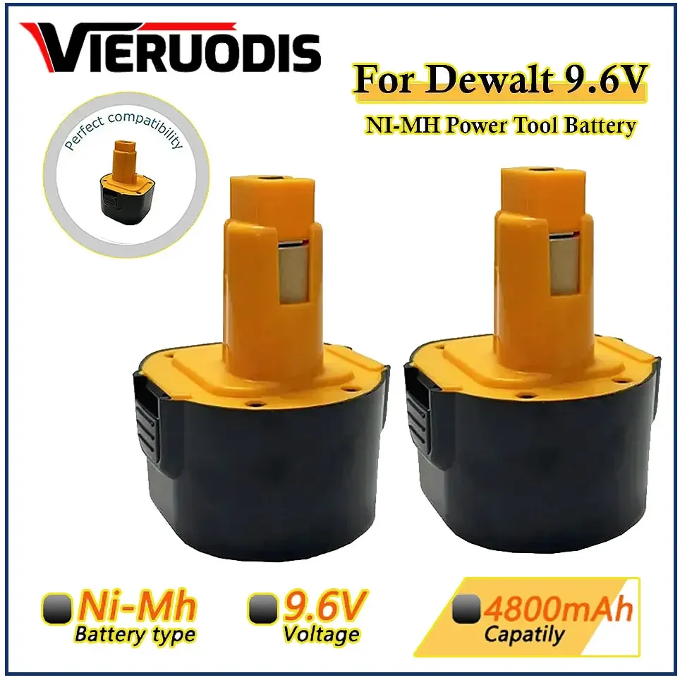 

For DeWalt 9.6V 4800mAh Ni MH rechargeable power tool backup portable battery, for De9061 De9062 DW9061 DW9062 De9036 DW9