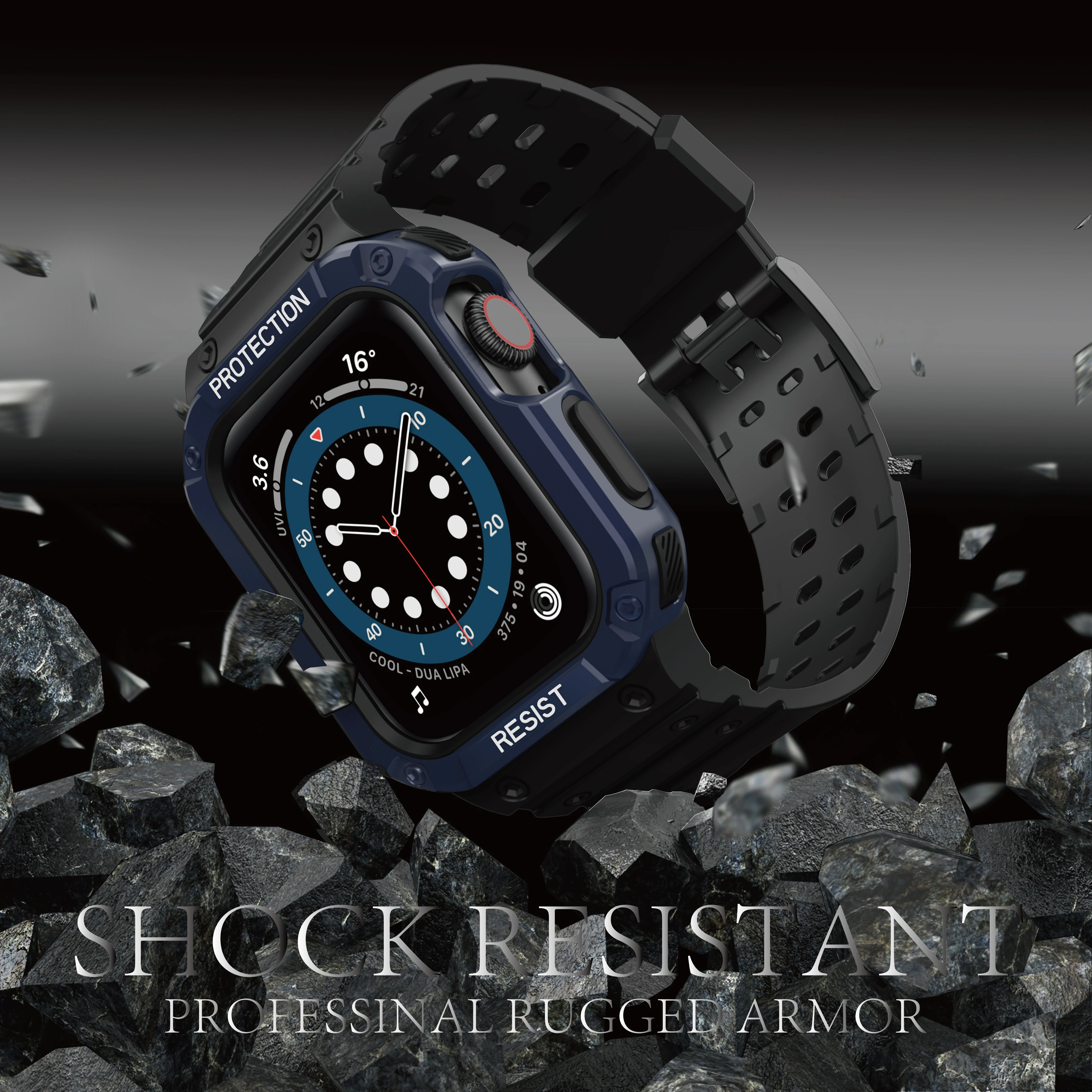 Strap+Case For Apple Watch Series 8 7 45mm 41mm 2 in1 Sports silicone strap protective case For iWatch 6 5 4 SE 3 44mm 42mm 40mm