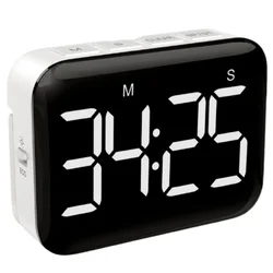 4'' Large LED Display Digital Timer with Countdown and Mute Function (White)
