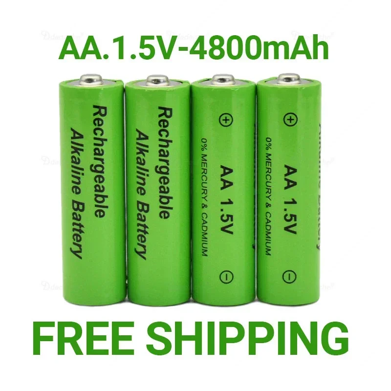 

Free Shipping 1.5V AA Battery 4800mAh Rechargeable Battery NI-MH 1.5 V AA Battery for Clocks Mice Computers Toys So On