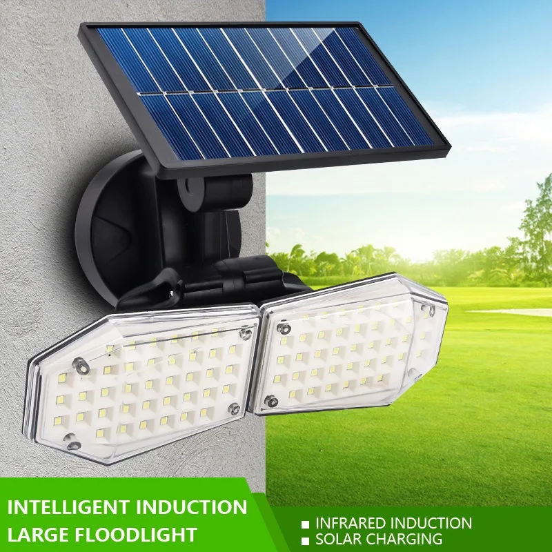 

LED Solar Photovoltaic Courtyard Lights Outdoors Garden Human Body Sensing Super Bright New Rural Villa Wall Home Lighting Lamps