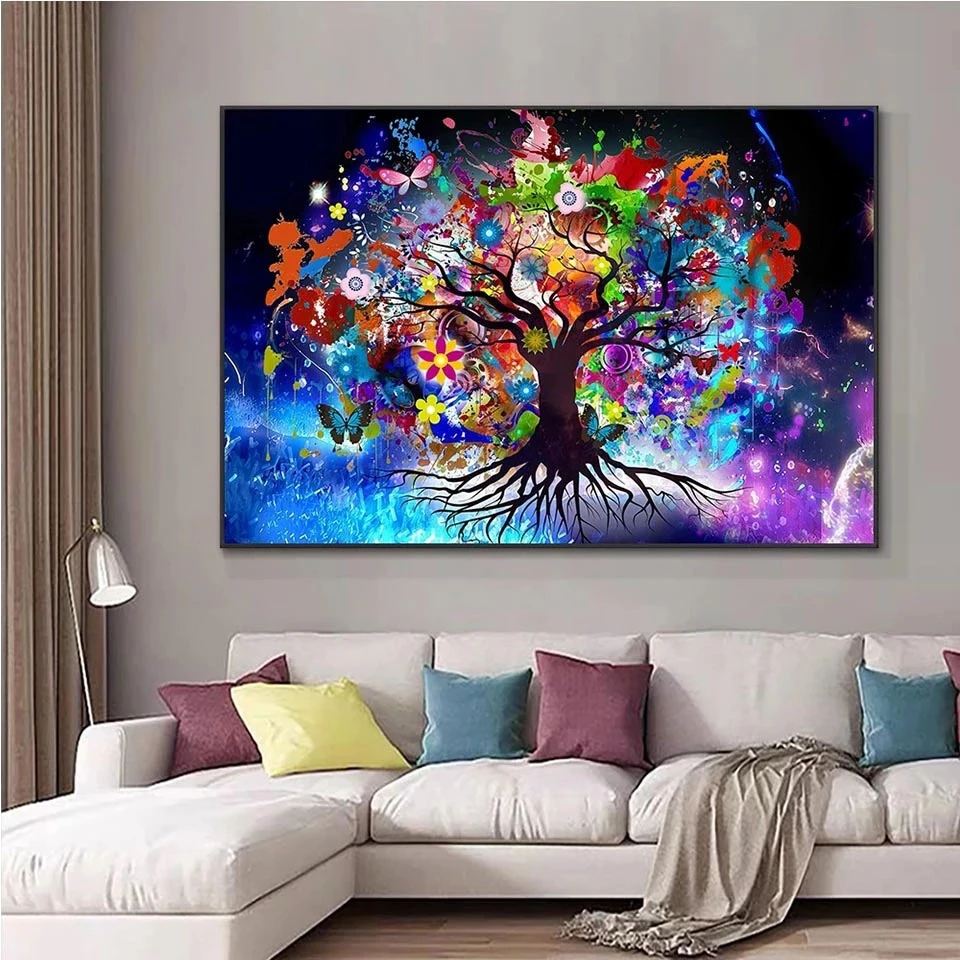 Full Square,round diy Diamond Painting Abstract Color Tree Of Life 5D diamond Embroidery Mosaic New Arrival Home Decor full drill crystal rhinestone diamond painting