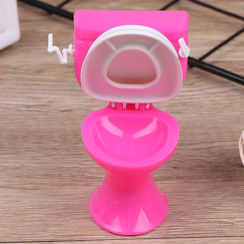 Dollhouse Furniture Bathroom Toilet Doll House Miniature Baby Pretend Toys 4