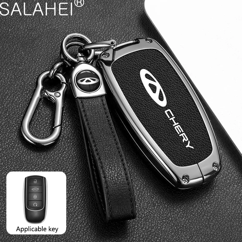 

Zinc Alloy Leather Car Key Case Cover For Chery Tiggo 8 Pro Tiggo 8plus New 5 plus 7pro Car Key Protector Shell Fob Accessories