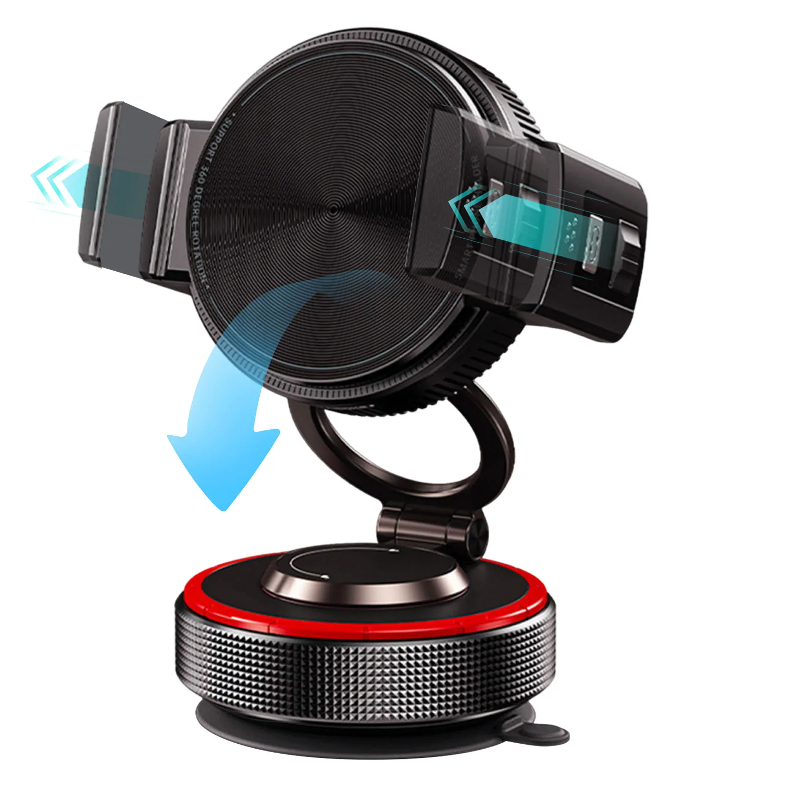 Universal 360° Rotating Magnetic Car Phone Holder with Vacuum Suction and Foldable Stand